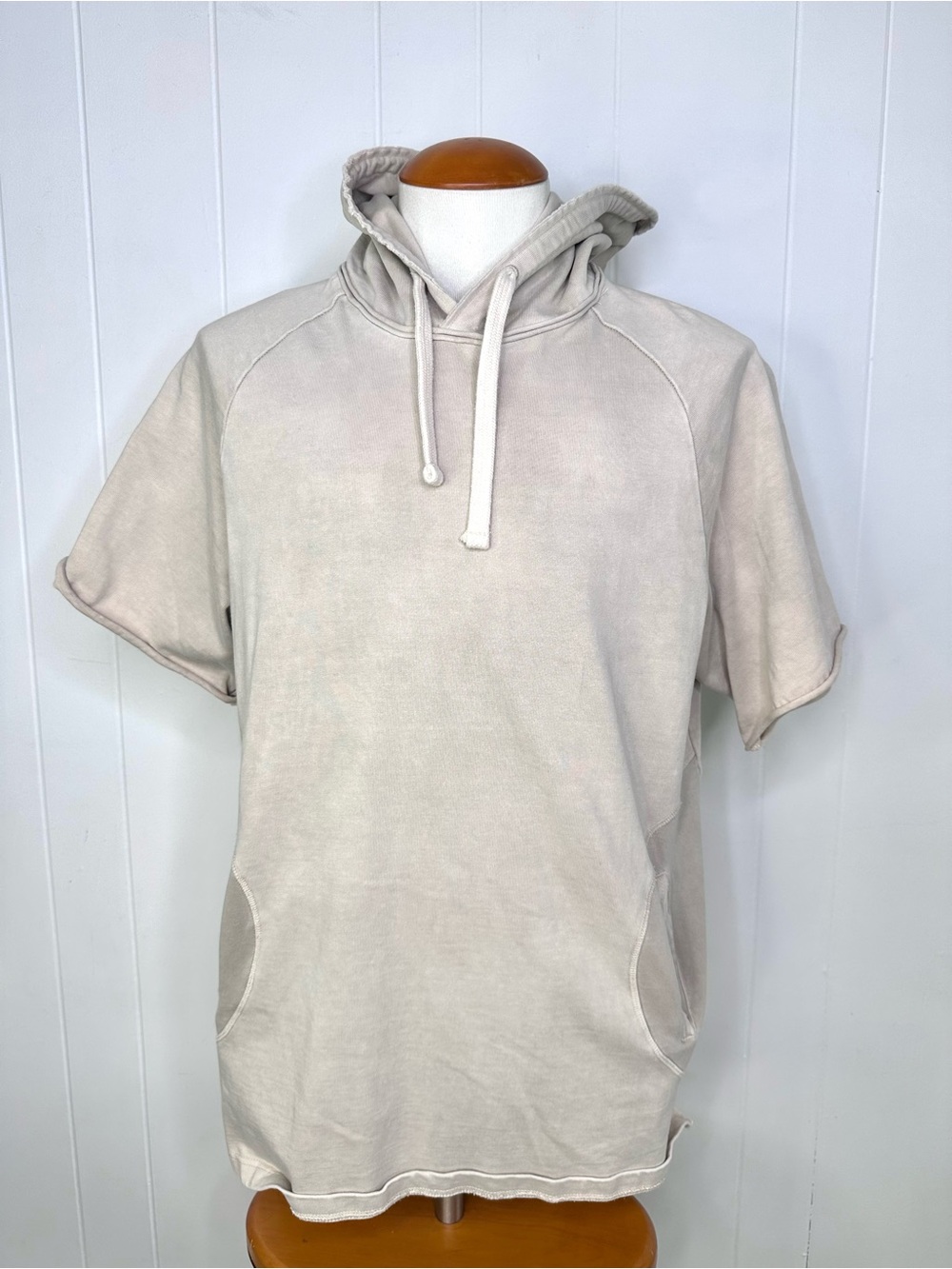 Kith Men’s Kent SS Jersey Hoodie Raw Hem Sleeves 2016